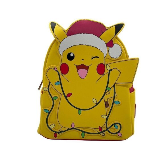 Loungefly Backpack Pokémon Santa Pikachu String Lights Light Up Mini Christmas - Picture 3 of 14